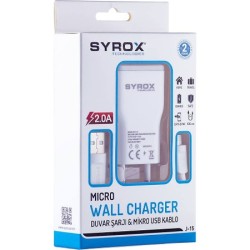 Syrox 2A Hızlı Şarj Aleti Mikro Usb Tüm Android Telefonlara Uyumlu Model J-15