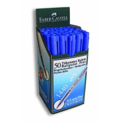 Faber-Castell 1440 Tükenmez Kalem 0.8 mm Çelik Uçlu Mavi 50 li Paket