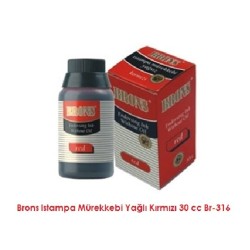 Brons Istampa Mürekkebi Yağlı Kırmızı 30 cc Br-316