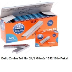 Delta Zımba Teli No: 24/6 Gümüş 1552 10 lu Paket