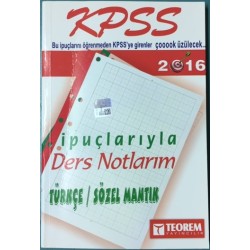 KPSS İpuçlarıyla Ders Notlarım 2016 – Türkçe Sözel Mantık